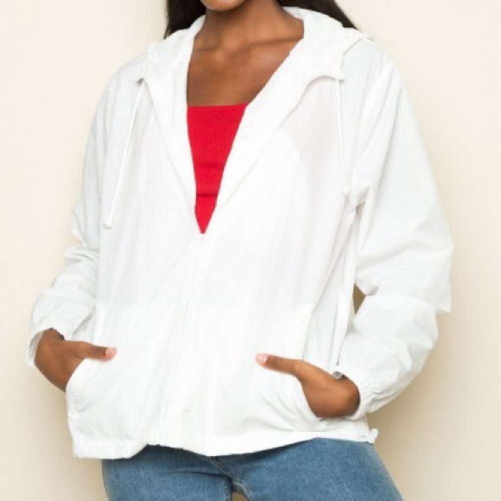 Brandy Melville John Galt White Windbreaker